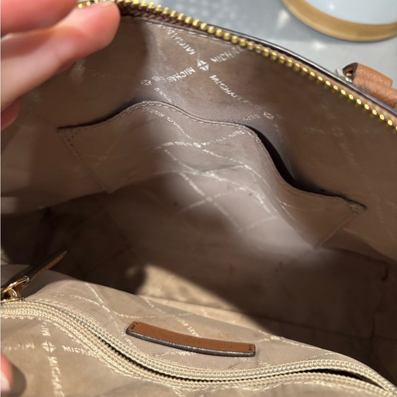 Michael Kors Ciara Acorn Brown Saffiano Leather Satchel - Picture 5 of 5